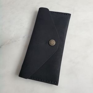 PLG Portland Leather Goods Long Zip Envelope Pouch MB Exclusive Shadow Black